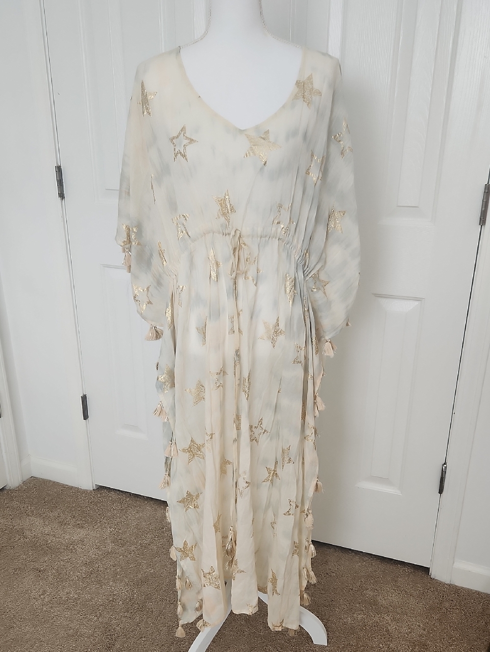 NWT Z&L Europe 100% Cotton Kaftan Swim Coverup M Resortwear Bohemian Coastal